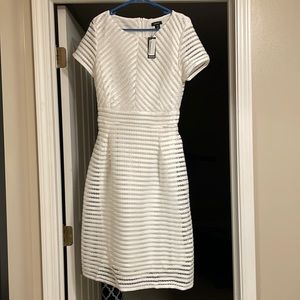 Boutique full skirted white midi dress